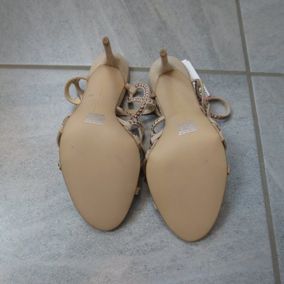 LAST CHANCE NWT ZARA WOMAN Studded Nude Leather High Heel Sandals - Picture 10 of 10
